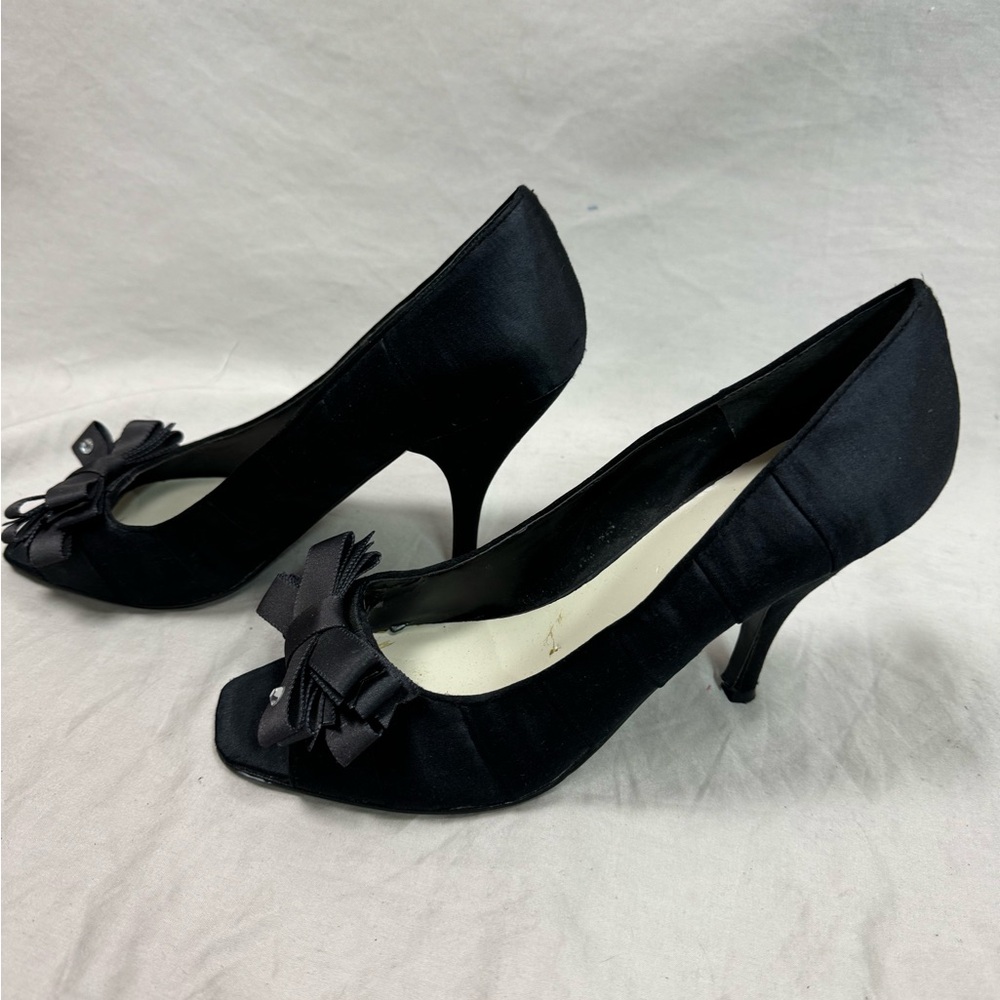 Nine West Evening Shoe Open Toe Black - Picture 2 of 7